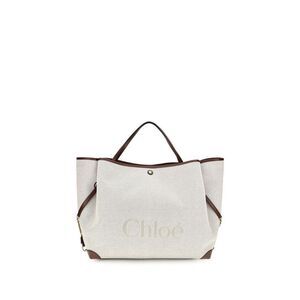 Chloé Beige Cotton Shoulder Women's Bag
